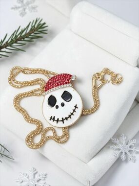 Jack Skellingon ‘Nightmare Before Christmas’ Silver, Red, White, & Gold Necklace